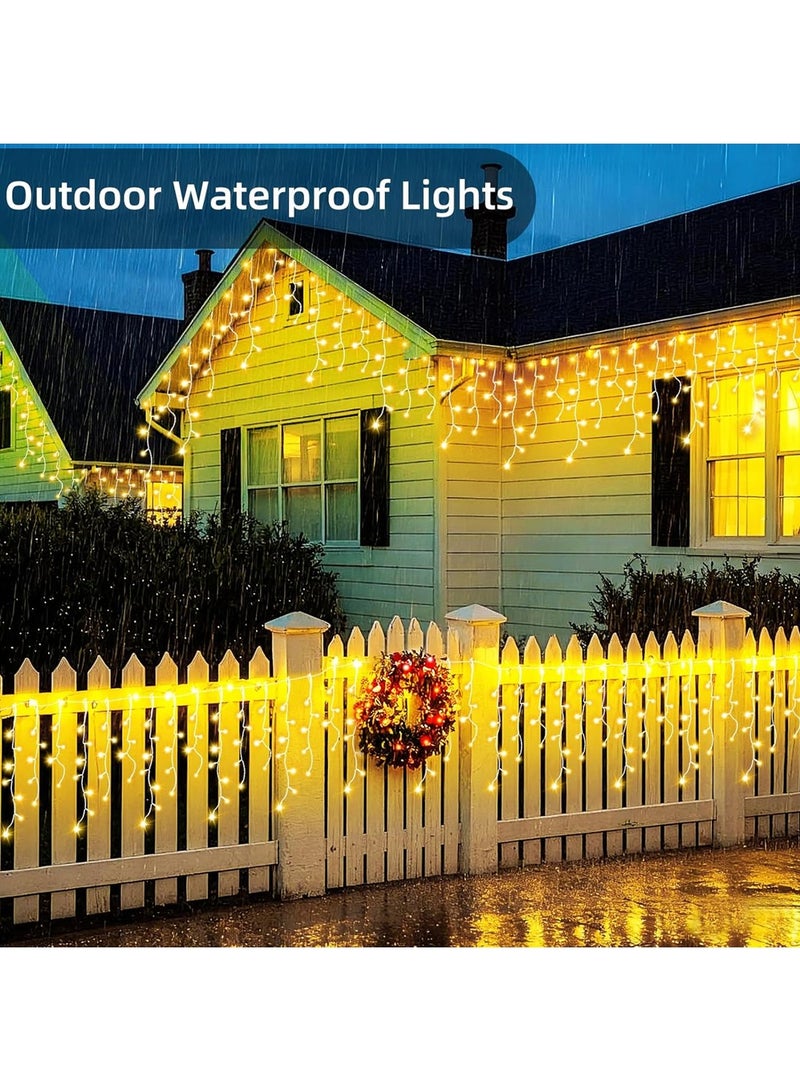 YOUGE Lights Outdoor Decorations 400 LED 33ft 8 Modes Curtain Fairy String Light with 75 Drops, Clear Wire LED String Light Indoor Decor for Wedding Party Decorations Warm White - Image 2